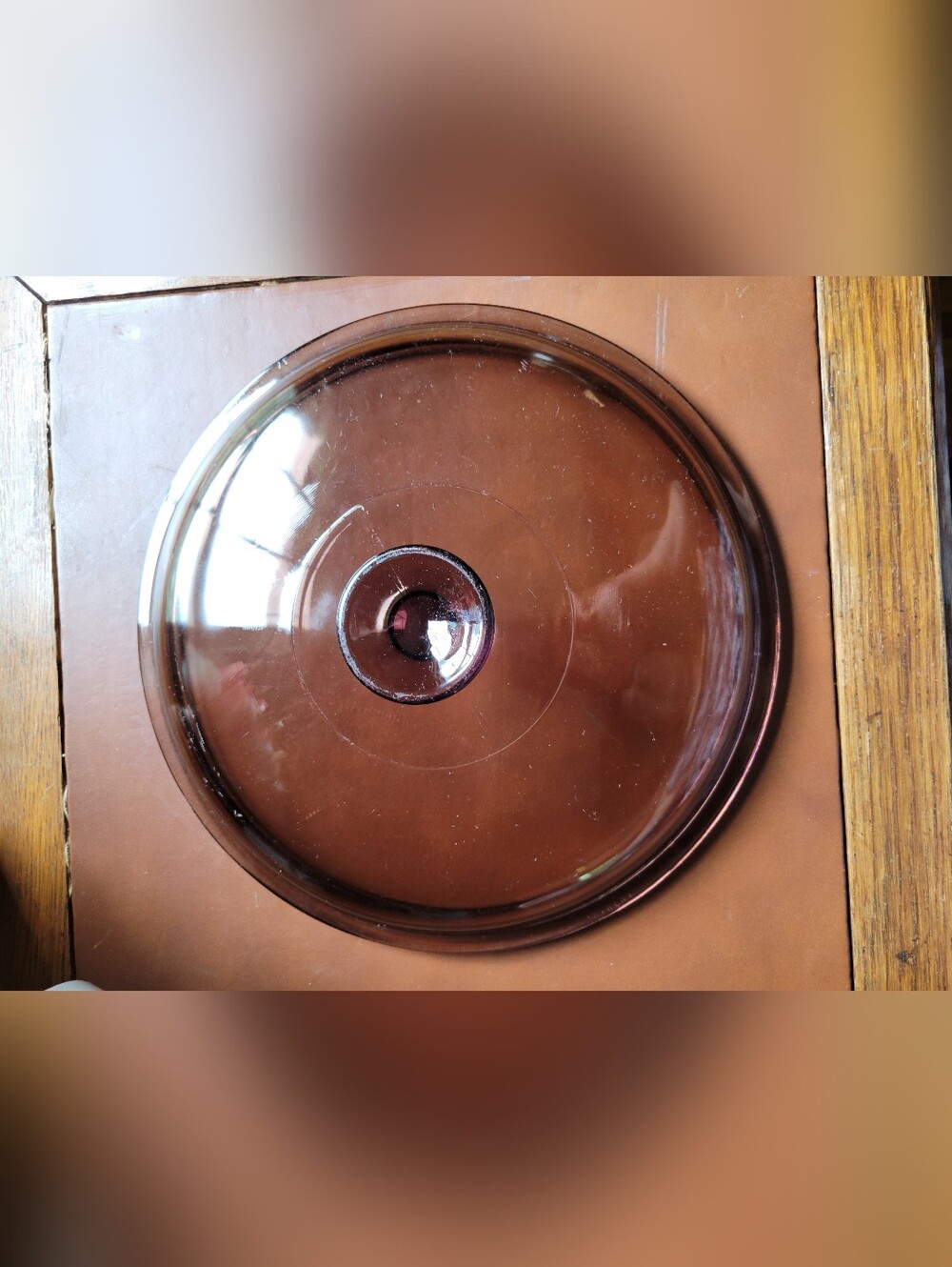 Pyrex B 37 10 inch Glass Replacement Lid Only Amber Round Corning Visions Ware